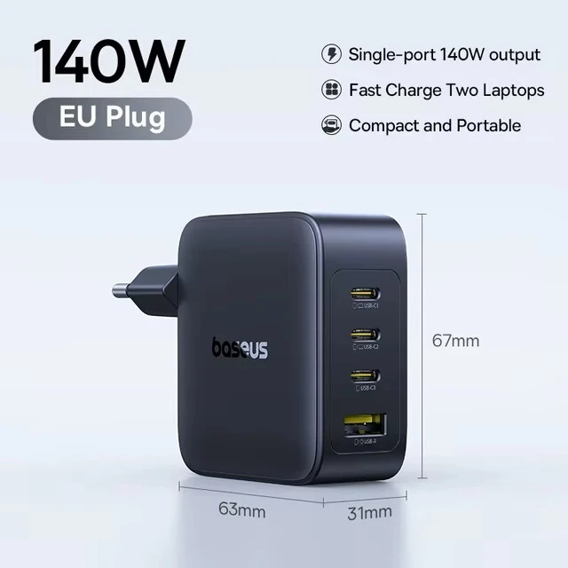 Зарядное устройство Baseus EnerFill FH11 GaN Fast Charger 3C+U E0121J 140W