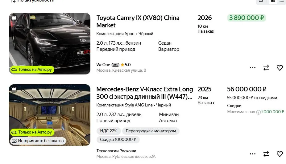 Скриншот подтверждения применения купона Скидки до 20% на машины с пробегом