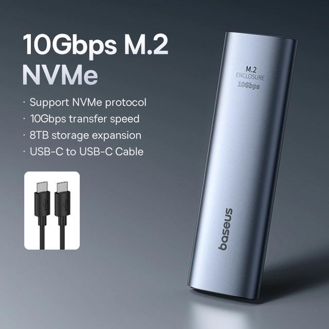 Baseus M2 алюминиевый корпус для NVMe SSD 8 ТБ