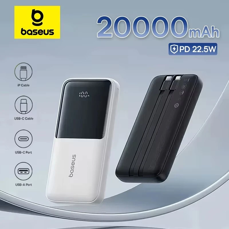 Внешний аккумулятор Baseus Lipow Dual-Cable PPJP312