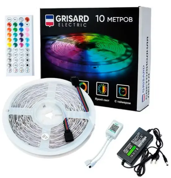 Лента светодиодная RGB LED 10 метров многоцветная с пультом