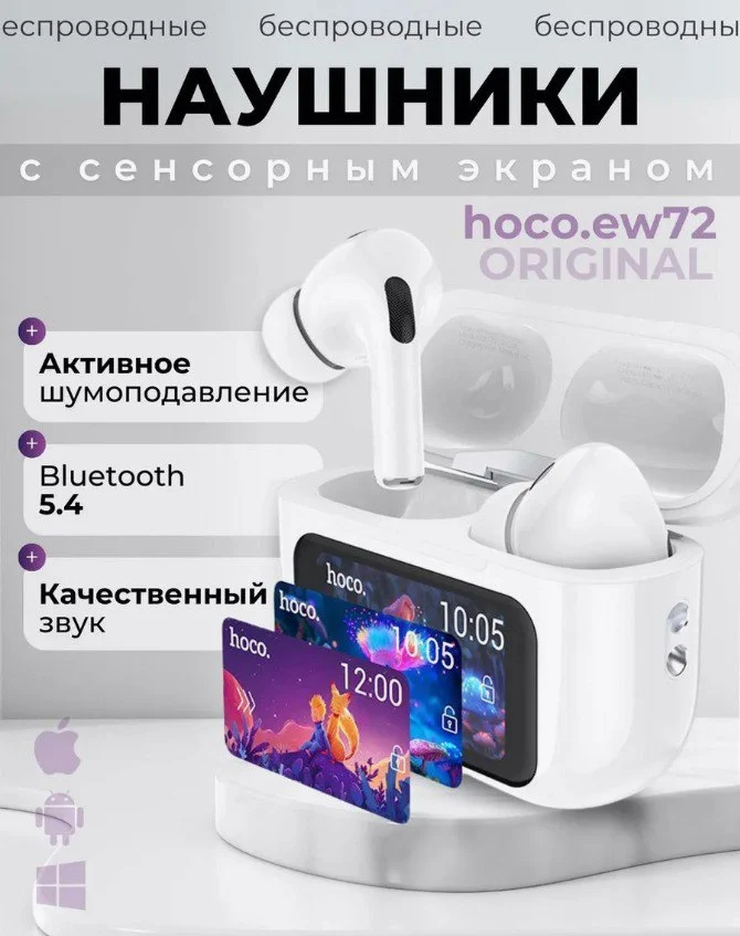 Наушники беспроводные с экраном EW72 TWS