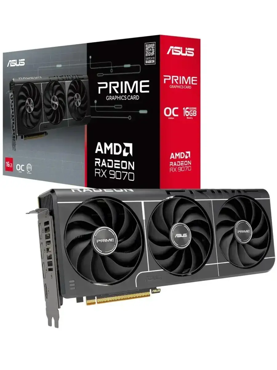 Видеокарта Asus Prime Radeon RX 9070 EVO OC Edition 16Gb GDDR6 (с ВБ кошельком)