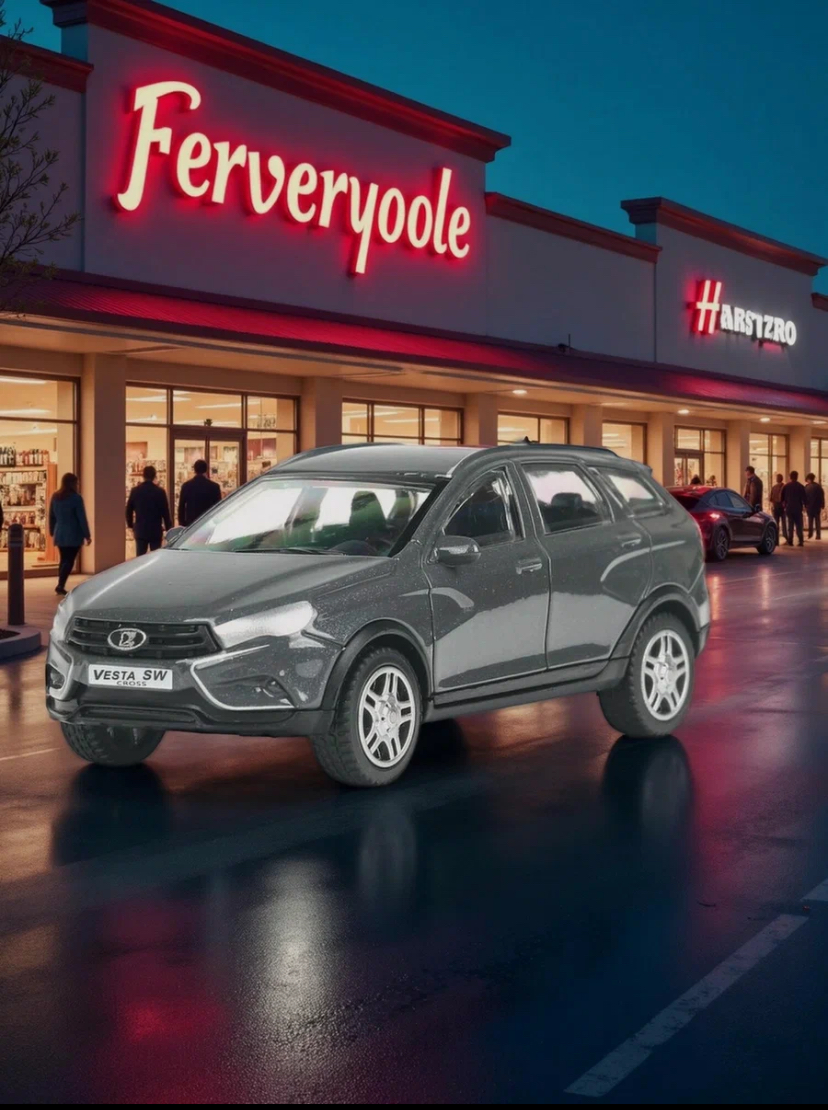 Машинка металлическая инерционная Технопарк LADA VESTA SW CROSS 10,5 см, темно-серая