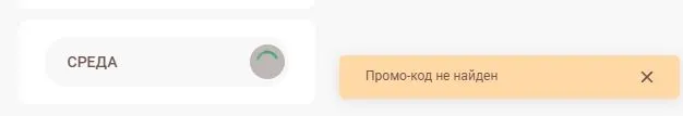 Скриншот подтверждения применения купона СРЕДА