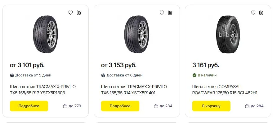 Скриншот подтверждения применения купона Шины и диски со скидками до 30%