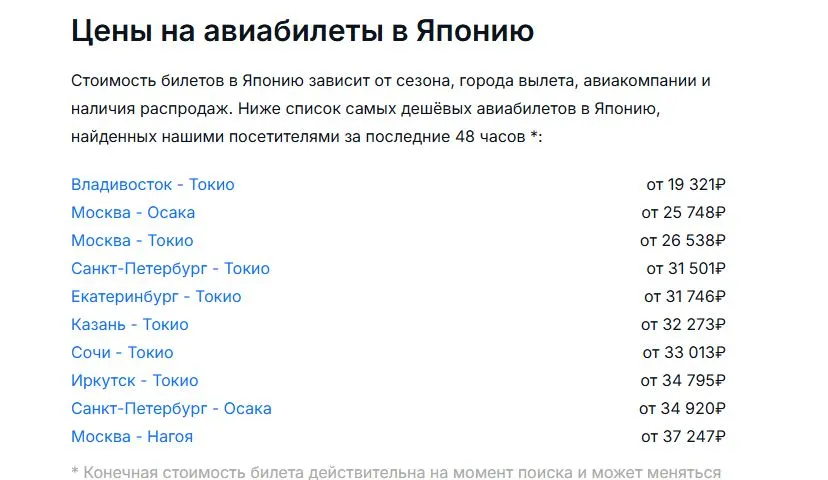 Скриншот подтверждения применения купона Дешёвые авиабилеты в Японию