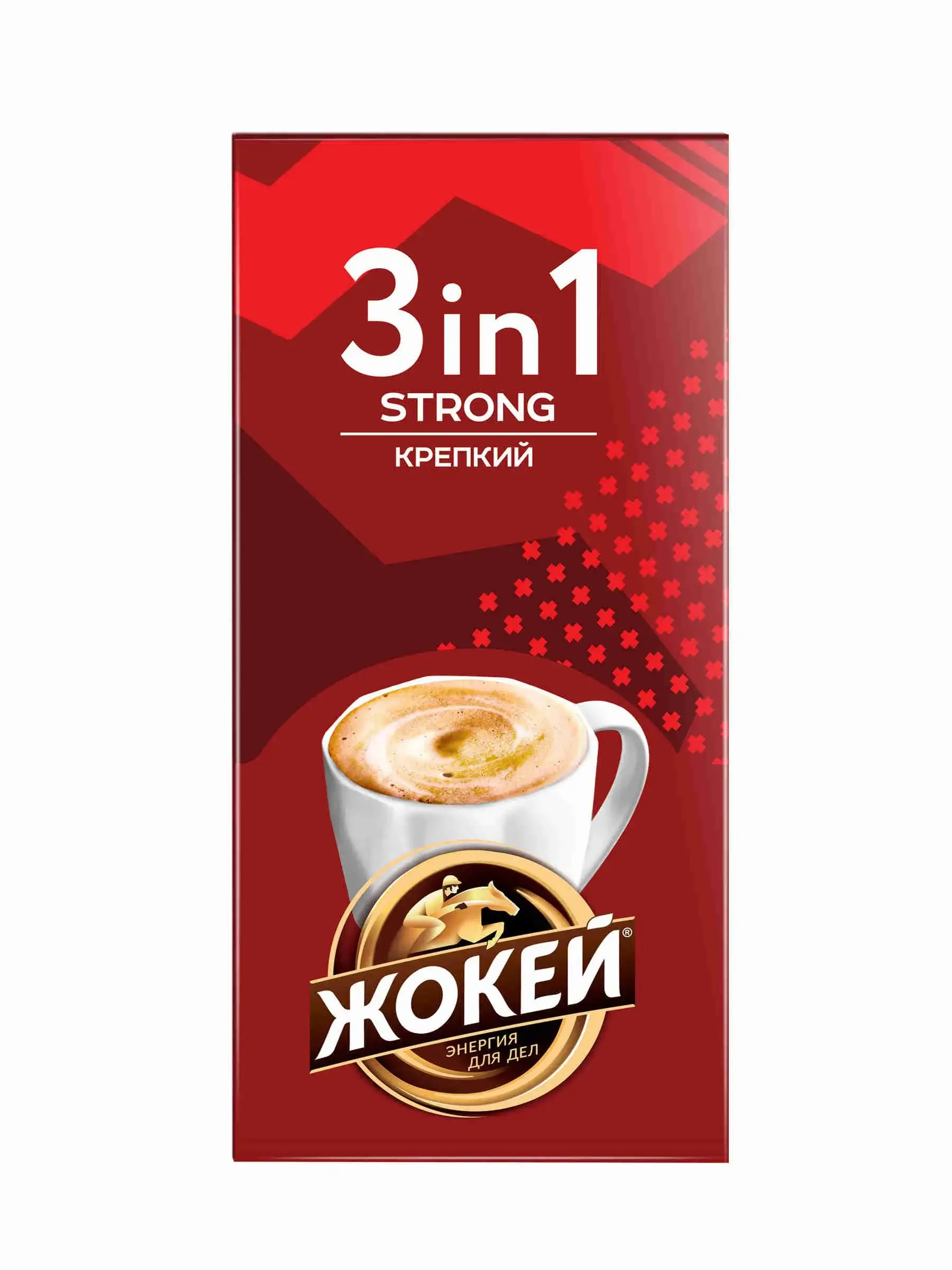 Кофе растворимый Жокей Крепкий, 3 в 1, с сахаром и сливками, 10 шт
