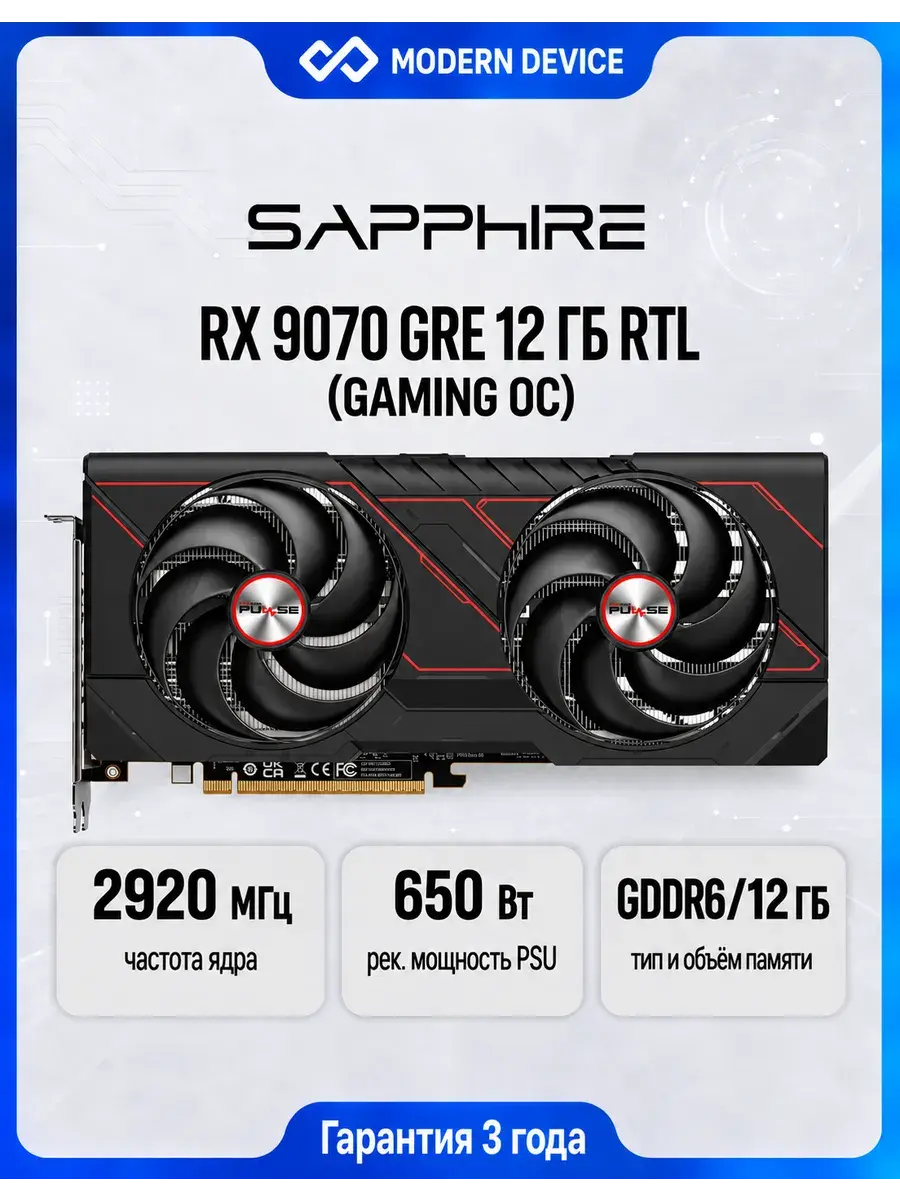 Видеокарта Sapphire RX 9070 GRE 12 ГБ
