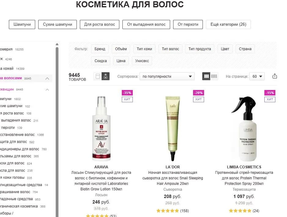Скриншот подтверждения применения купона До -20% на товары для волос