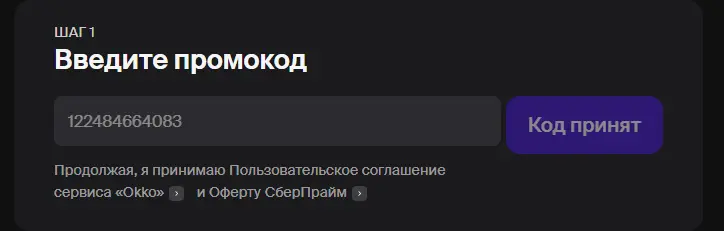 Скриншот подтверждения применения купона 122484664083