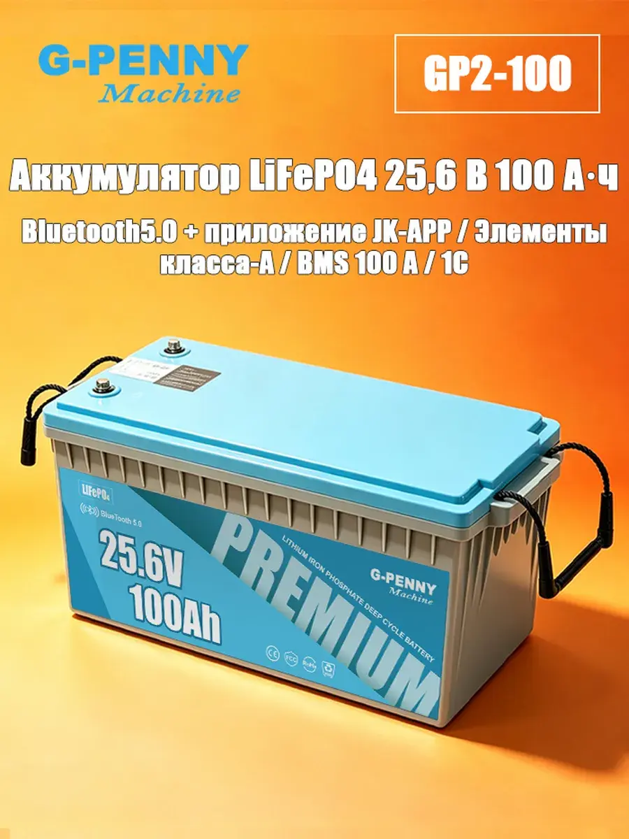 Аккумуляторная батарея G-Penny Solar GP2-100, 25.6 В, 100 Ач (c ВБ-кошельком)