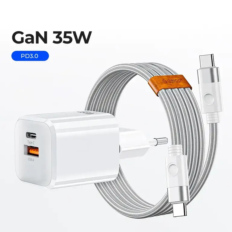 Сетевое зарядное устройство Orico CR-35A GaN, 35 Вт, USB-A, Type-C