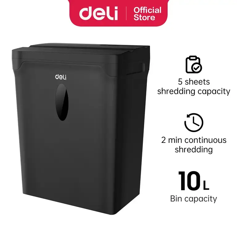 Шредер Deli ET014, корзина 12л, 5 листов за раз