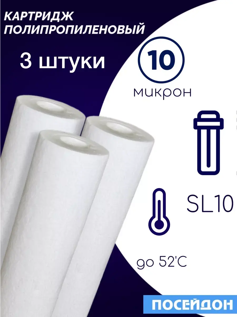 Картридж полипропиленовый 10 мкм (набор 3 шт.) SlimLine10