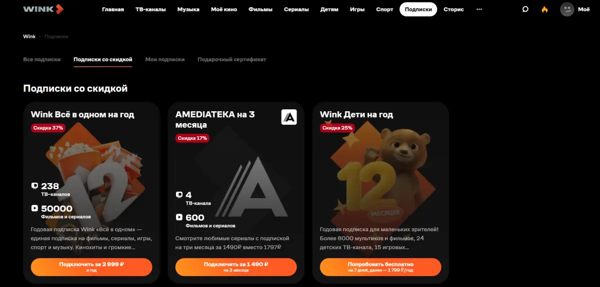 Скриншот подтверждения применения купона Скидка до 50% на подписку