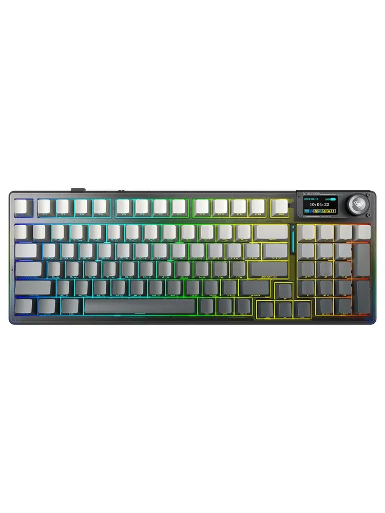 Беспроводная механическая игровая клавиатура AULA F98PRO V3 Gradient Grey Leobog Caramel Latte