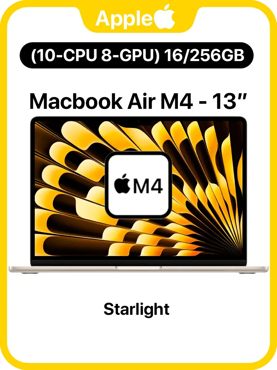 Ноутбук Macbook Air 13 M4 16/256 ГБ Starlight 2025