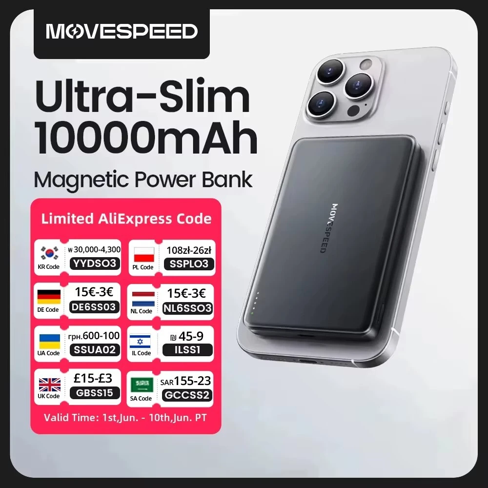Магнитный внешний аккумулятор MOVESPEED S10 PD20W