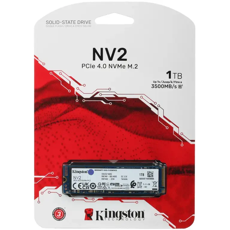 SSD накопитель Kingston NV2 1000 ГБ (SNV2S/1000G, M.2 NVMe)