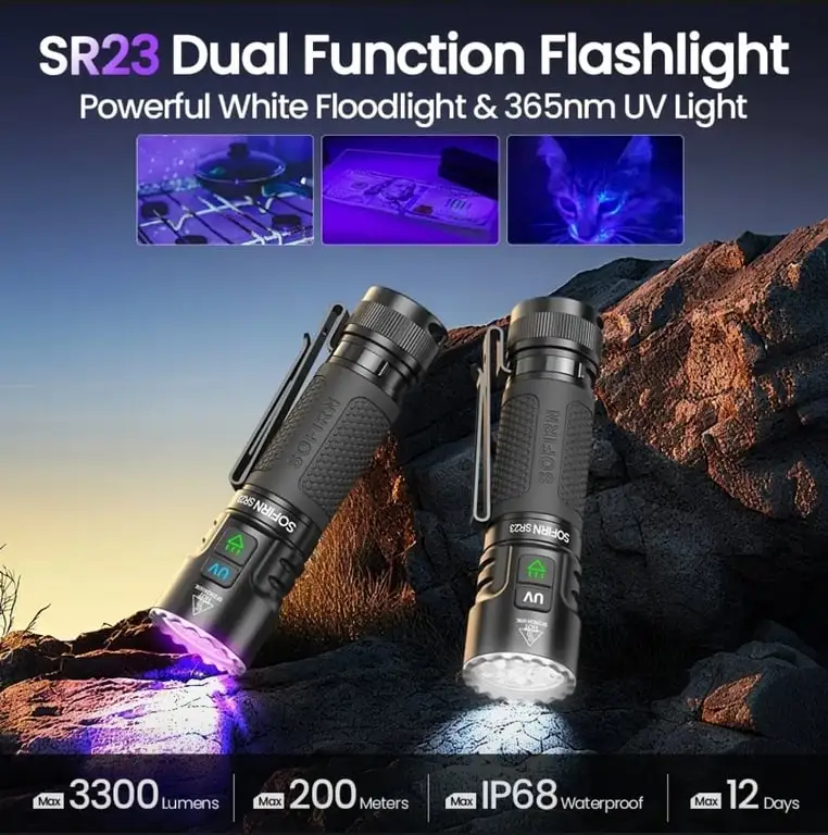 Фонарь EDC Sofirn SR23 на 3300LM 6500K + УФ