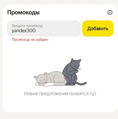 Скриншот подтверждения применения купона yandex300