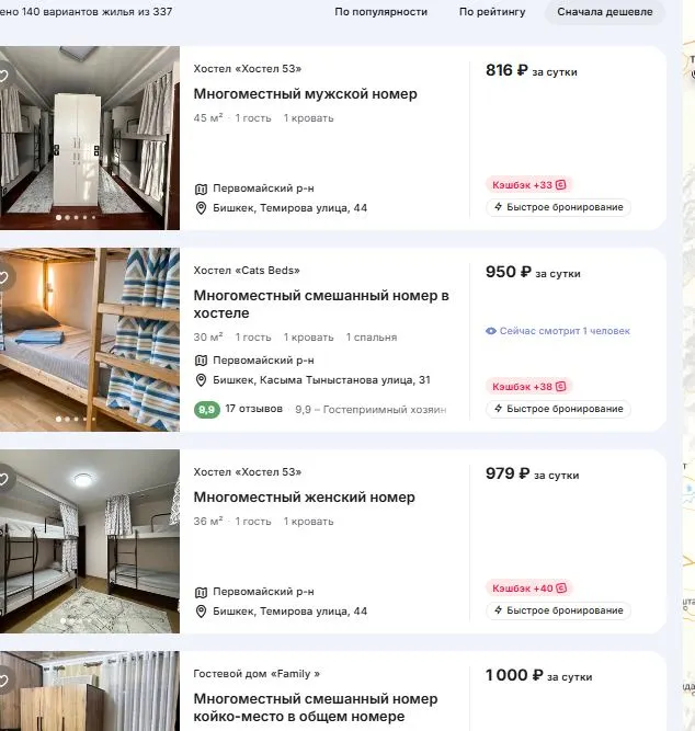 Скриншот подтверждения применения купона Жилье в Киргизии от 863р. в сутки