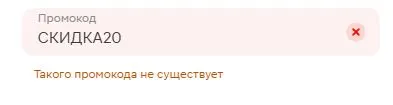 Скриншот подтверждения применения купона СКИДКА20