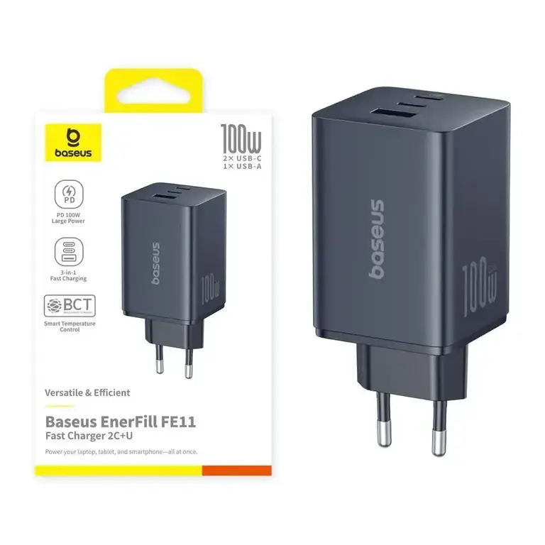 Сетевое зарядное устройство Baseus EnerFill FE11 Fast Charger 2C+U 100W