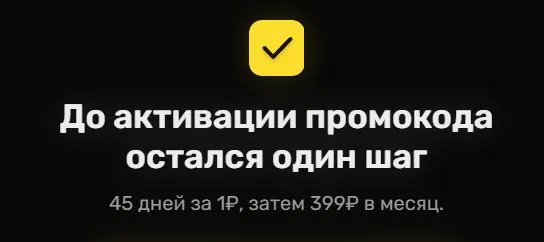 Скриншот подтверждения применения купона kodjn45