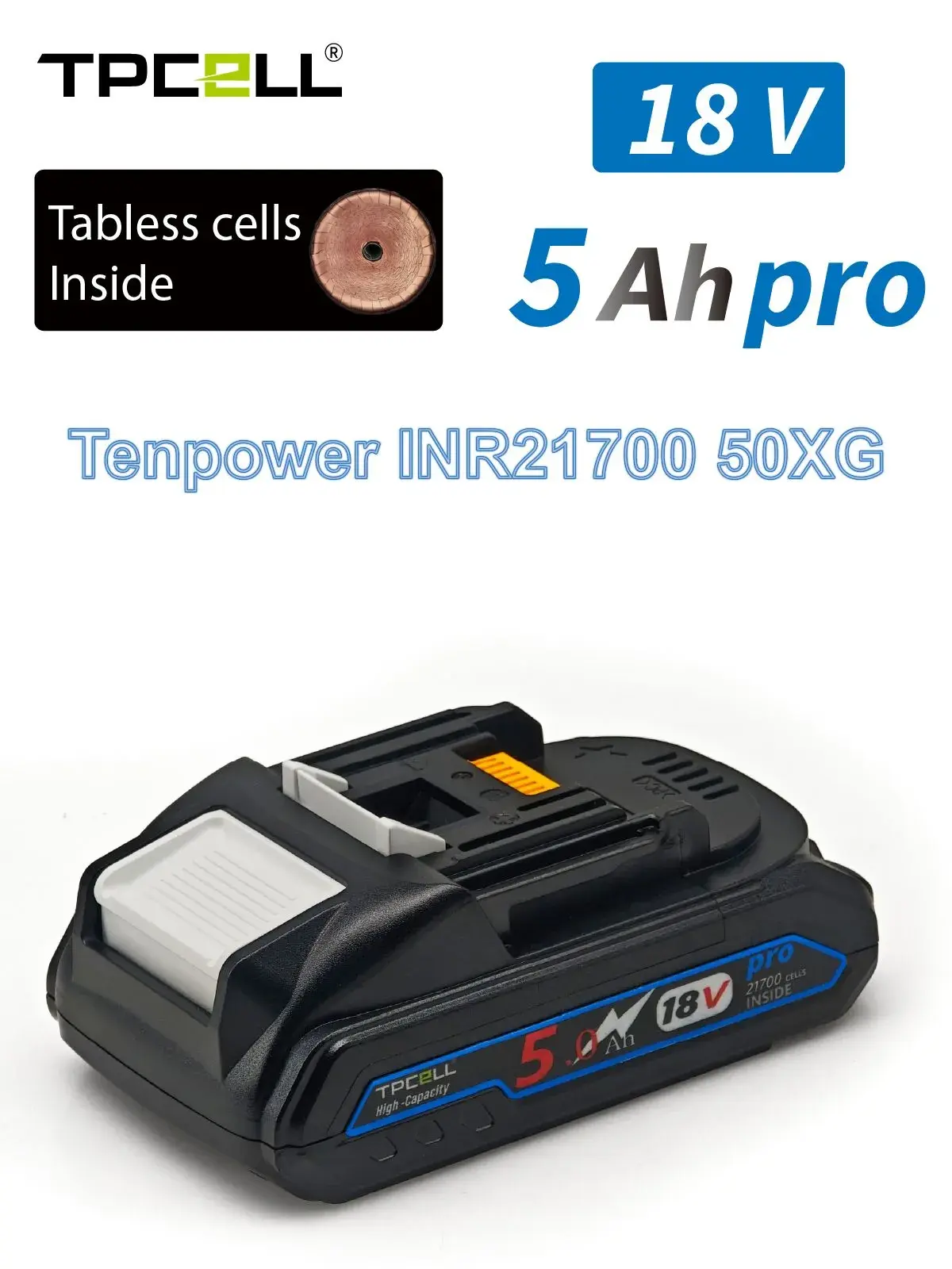 Аккумулятор для электроинструмента TPCELL TP 50XG, 18 В, 5 А·ч