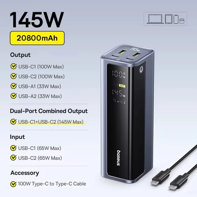 Внешний аккумулятор Baseus EnerGeek GP12