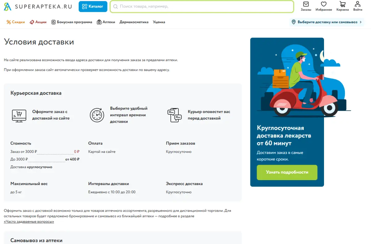 Скриншот подтверждения применения купона Бесплатная доставка лекарств