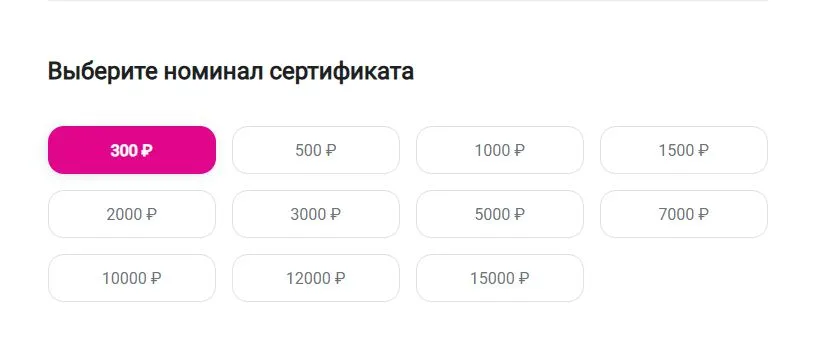 Скриншот подтверждения применения купона Подарочные карты номиналом до 3000р.