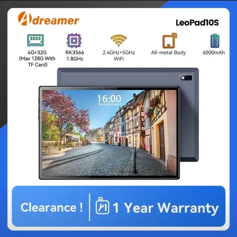 Планшет ADREAMER LeoPad10, 10.1", 4/32ГБ, Wi-Fi, Android