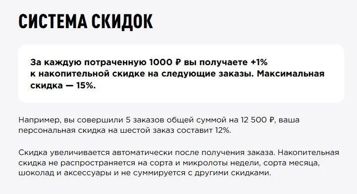 Скриншот подтверждения применения купона До -15% по накопительной программе