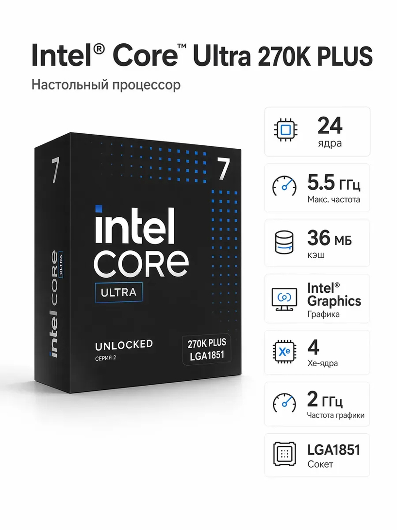 Процессор Intel Core Ultra 7 270K Plus