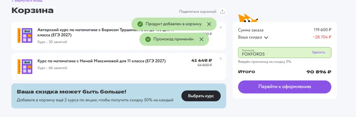 Скриншот проверки