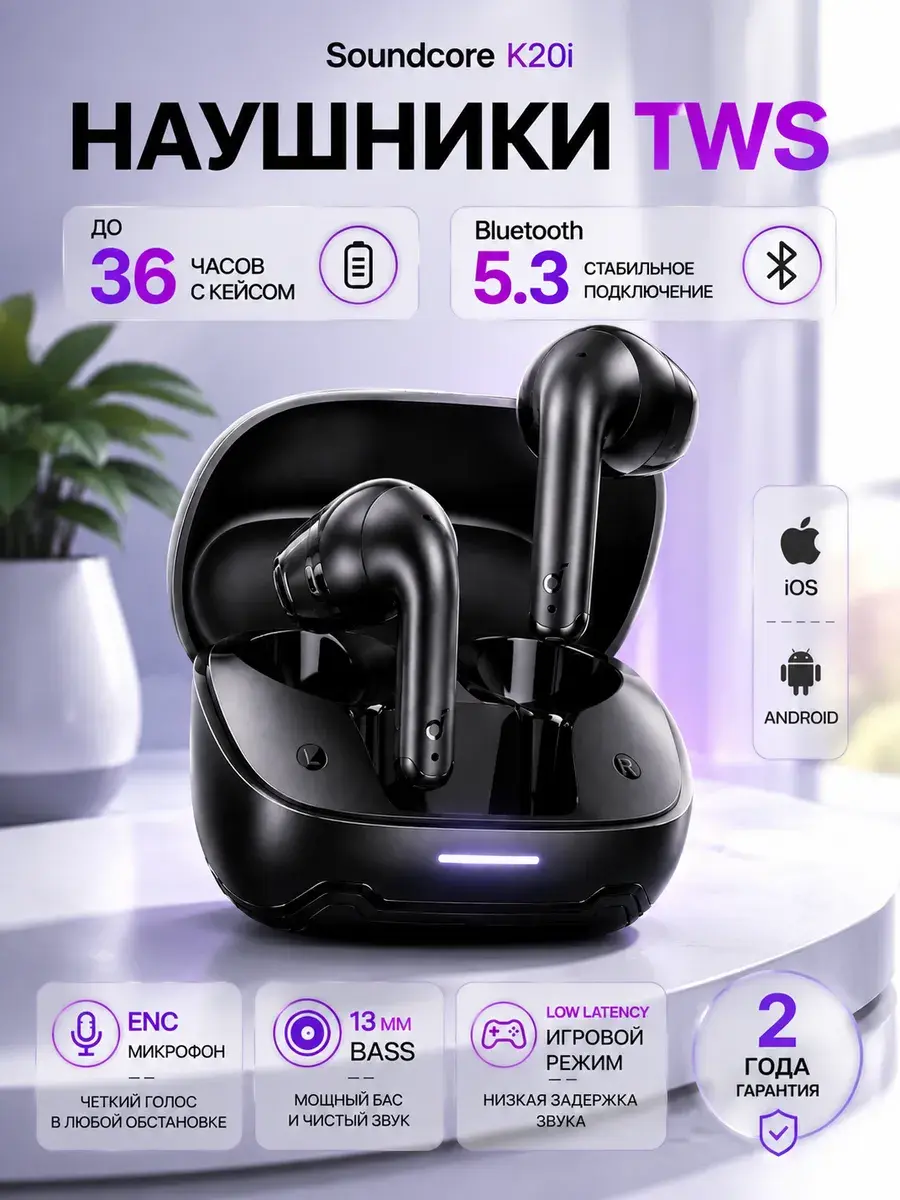TWS Наушники Anker Soundcore k20i