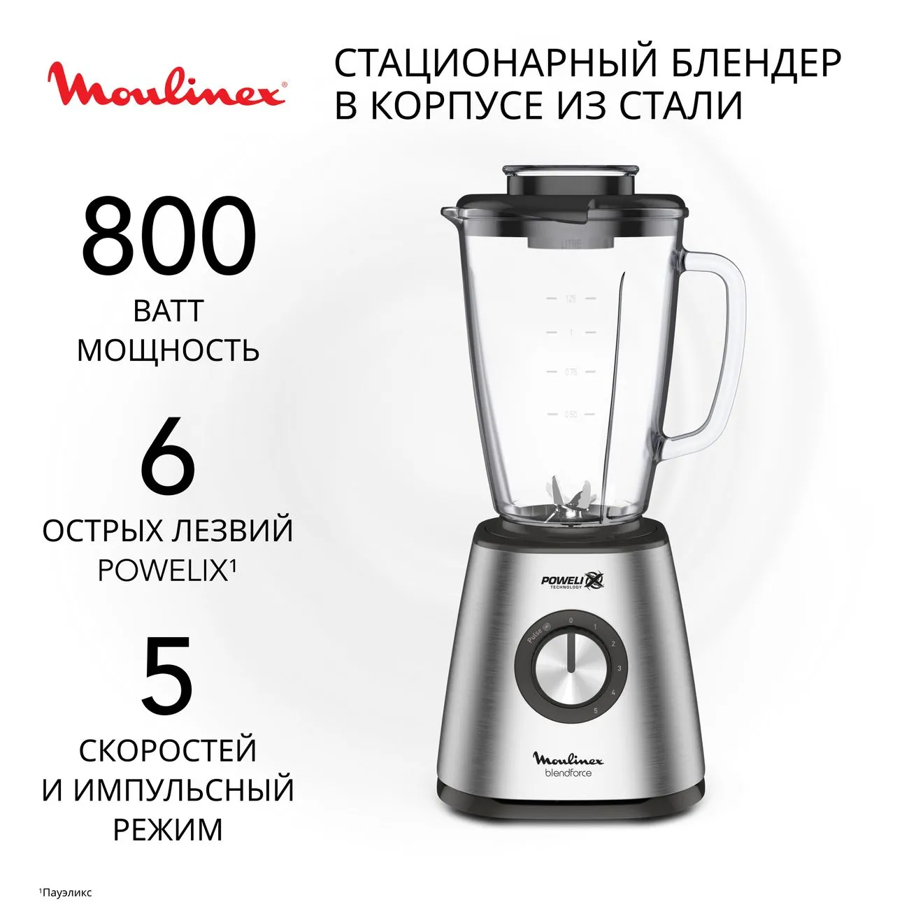 Блендер стационарный Moulinex BLENDFORCE LM439D10